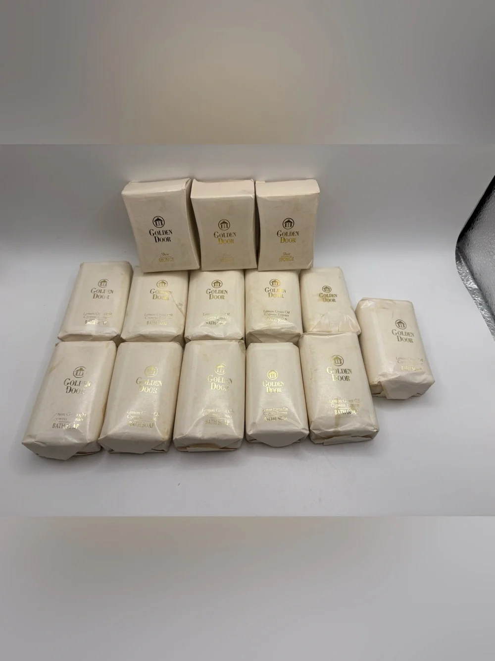 Vintage Golden Door Resort Amenity Lot 11 Bath Soaps 3 Shoe Sponges Unused
